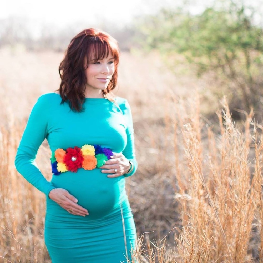 Teal Maternity Gown